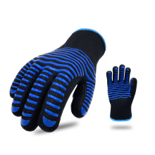 RTS Black para-aramide à manchette courte en silicone chauffant la flamme BBQ Grill Four Cuisine Gants